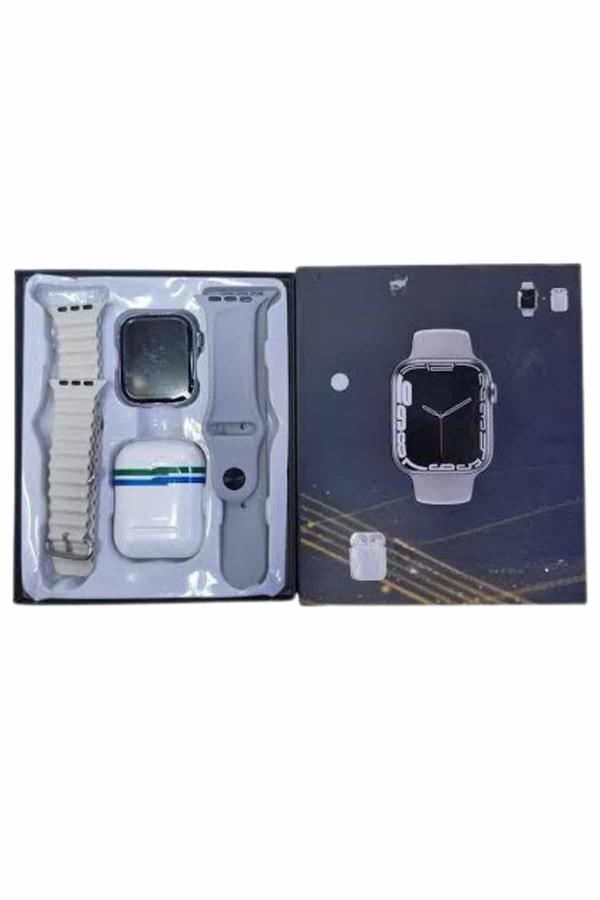 Yeni Nesil Akıllı Saat Ve Kulaklık Seti Gümüş Kasa Zarif Tasarım Çok Fonksiyonlu - Lisinya