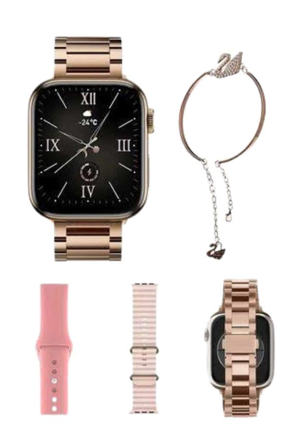 Yeni Nesil Kadın Akıllı Saat Rose Gold Android ve İos Uyumlu - Lisinya