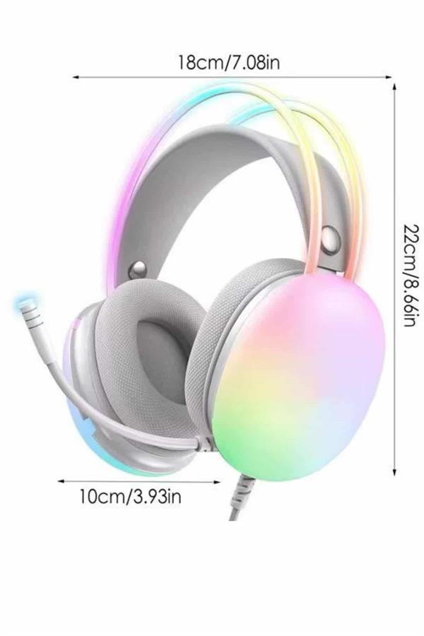 Yeni Nesil Kulak Üstü Kablosuz Uzun Ömürlü RGB Işıklı Bluetooth Kulaklık - Lisinya