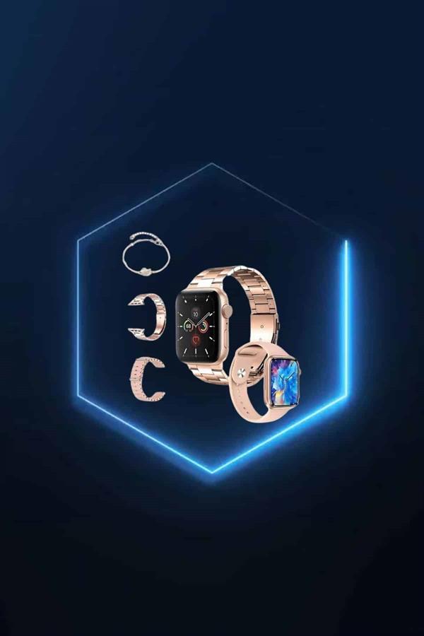 Yeni Nesil Pembe Dokunmatik Ekran Akıllı Saat ve Oyuncu Kulaklığı Kablosuz Bluetooth Kulaklık - Lisinya