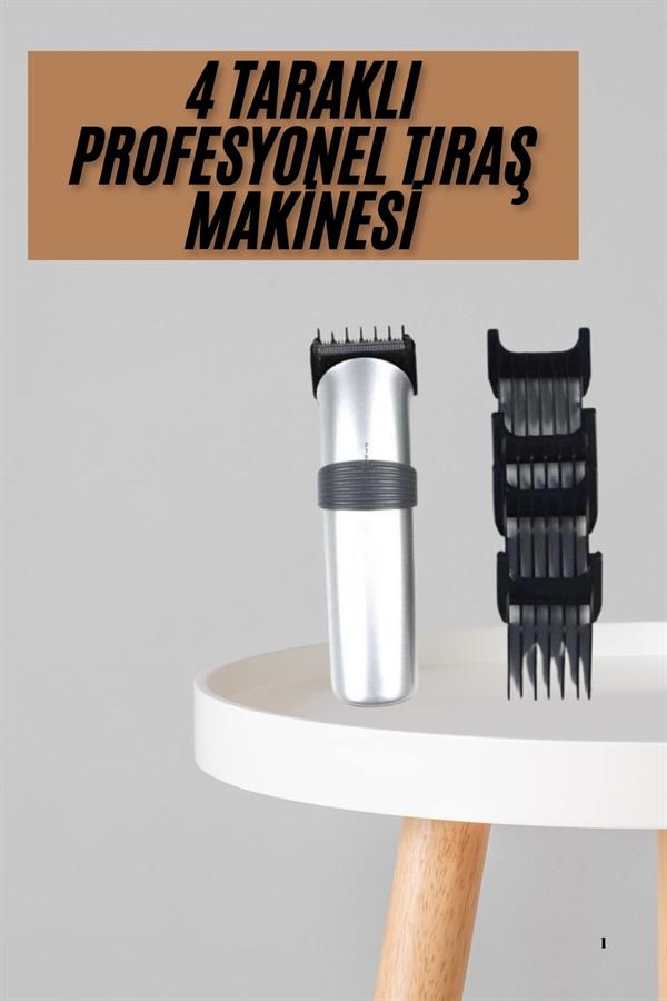 Yeni Nesil Profesyonel Şarjlı Saç Sakal Tıraş Makinesi Ayarlanabilir 4 Taraklı - Lisinya