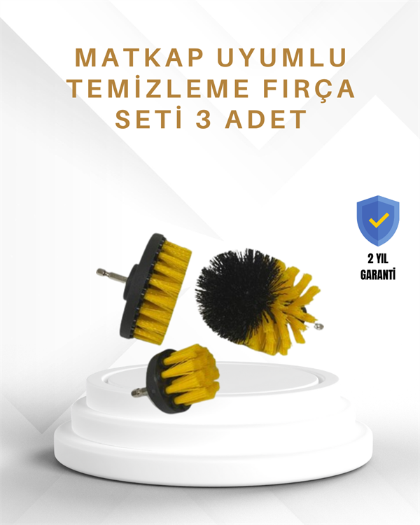 Yüksek Devirde Etkili Temizlik Sağlayan Matkap Ucu Fırça Seti - Lisinya
