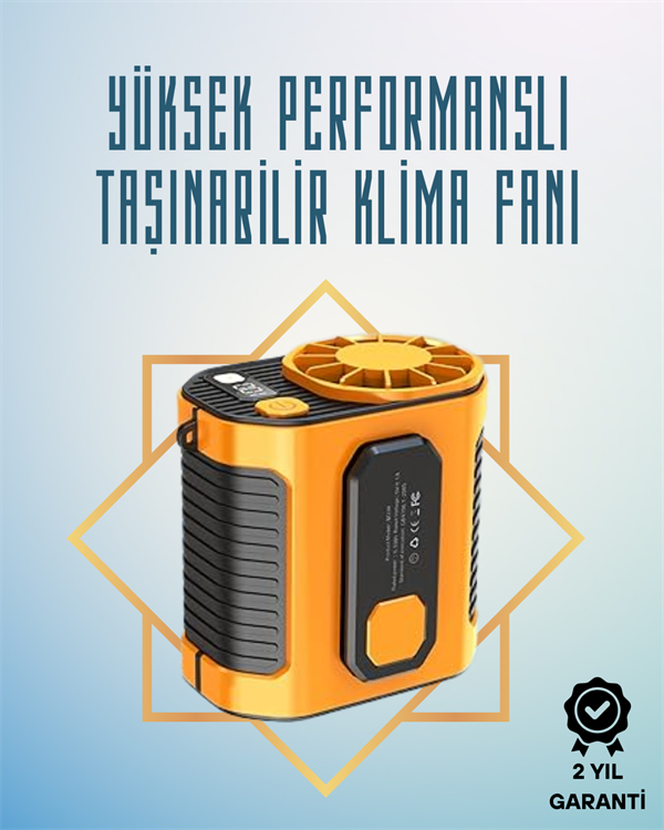 Yüksek Hızlı Mini Klima Fan – 11 m/s Rüzgar Gücü, 100 Hız Ayarı - Lisinya