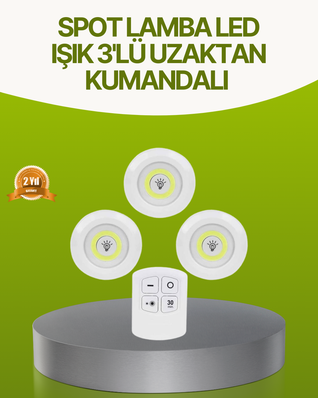 Uzaktan Kumandalı 3 Lü Kablosuz Led Spot Lamba Seti Yapışkanlı Pratik Kullanım - Lisinya Uzaktan Kumandalı 3 Lü Kablosuz Led Spot Lamba Seti Yapışkanlı Pratik Kullanım - Lisinya