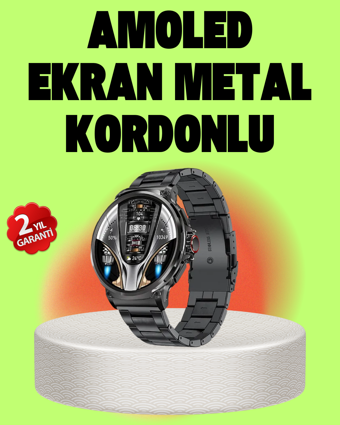 SW80 Akıllı Saat 1.93″ Ultra HD Ekran 700 mAh Batarya 3 Kordon - Lisinya