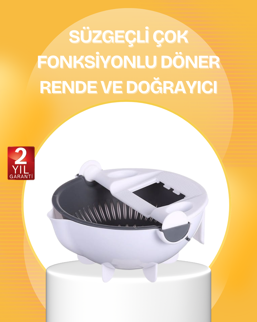 5 Fonksiyonlu Döner Süzgeçli Rende ve Dilimleyici Aparat - Lisinya