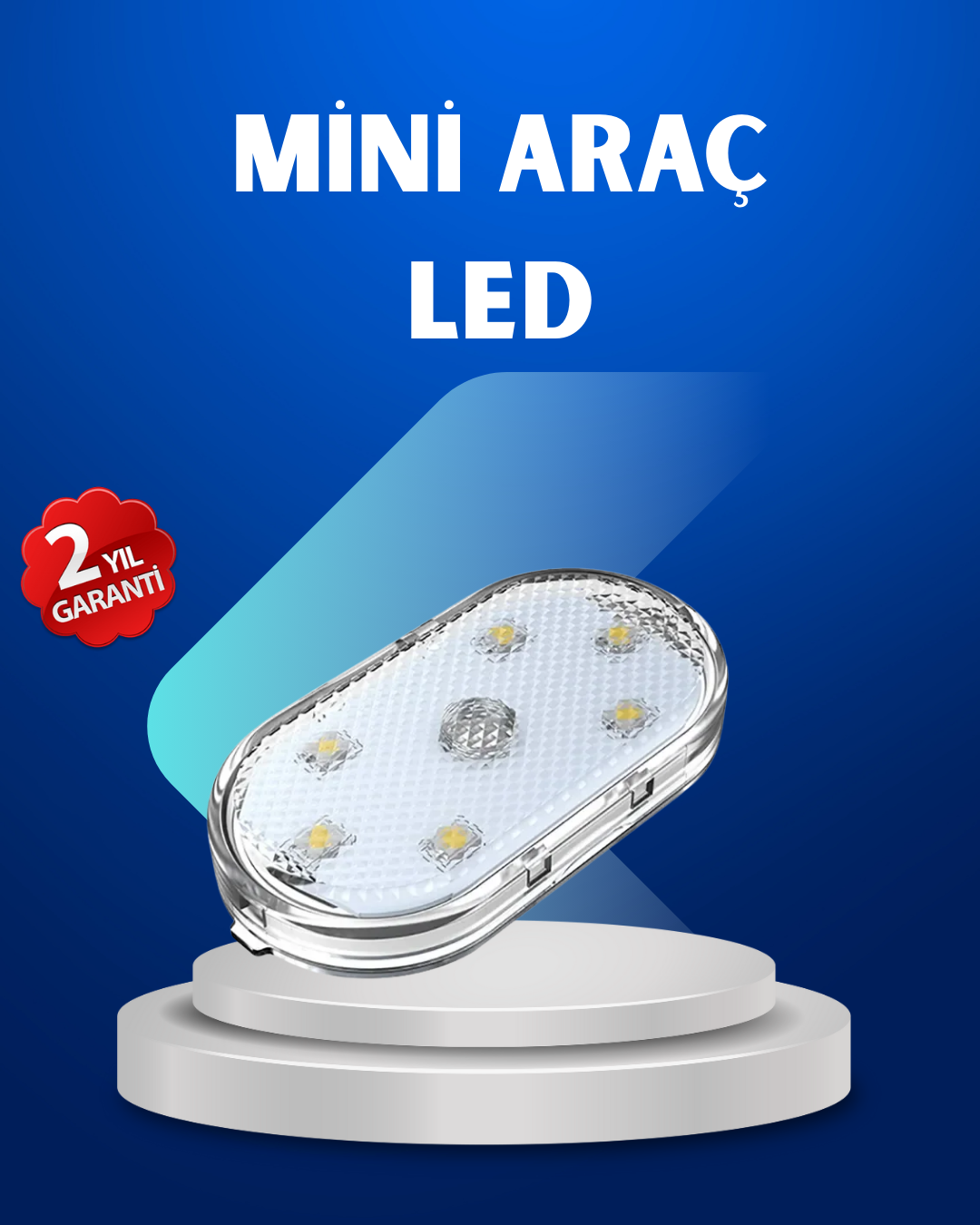 7 Renk Modlu Dokunmatik Sensörlü Mini LED Araç İçi Lamba - Lisinya