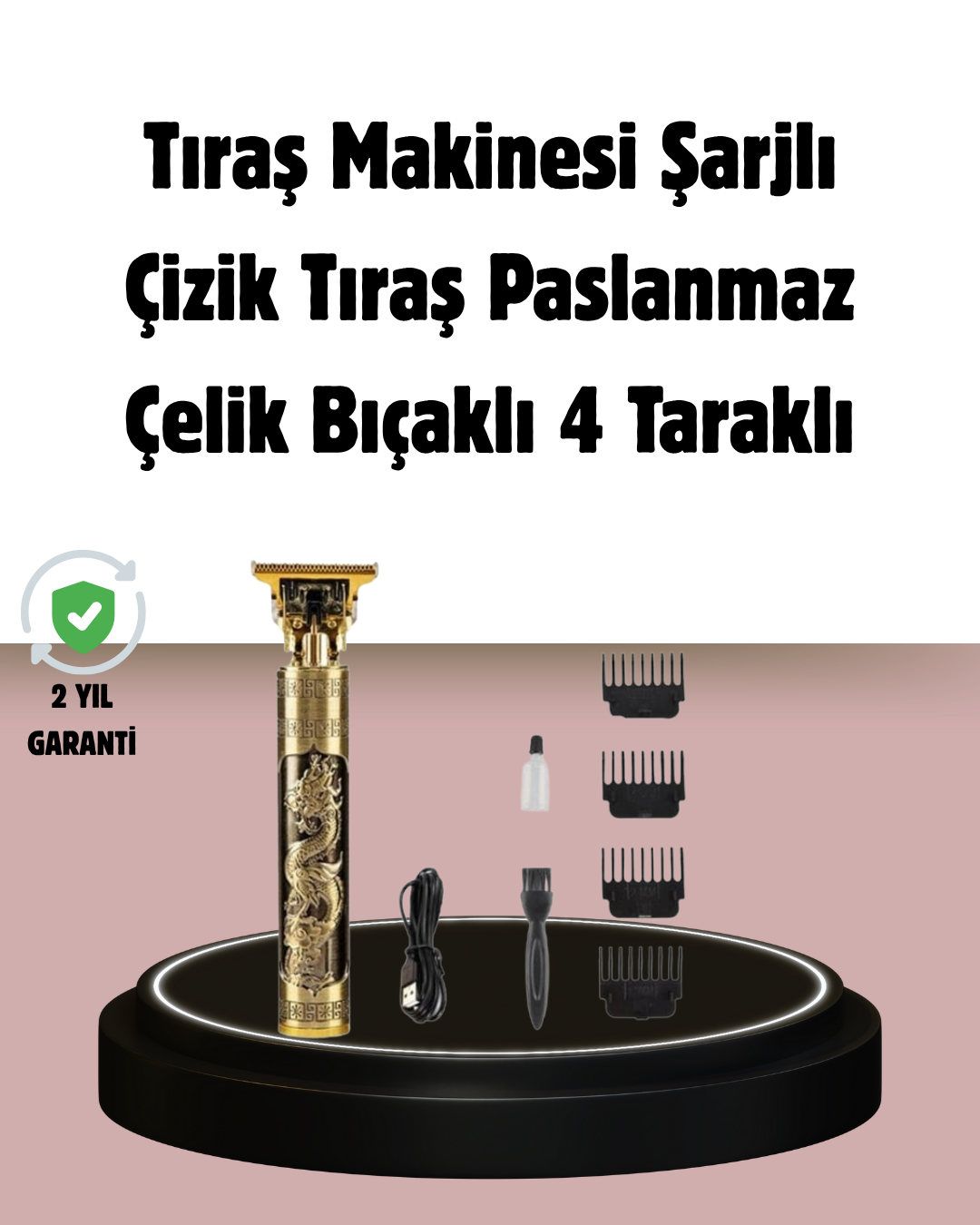 Şarjlı Titanyum Bıçaklı Saç Kesme Makinesi - Lisinya