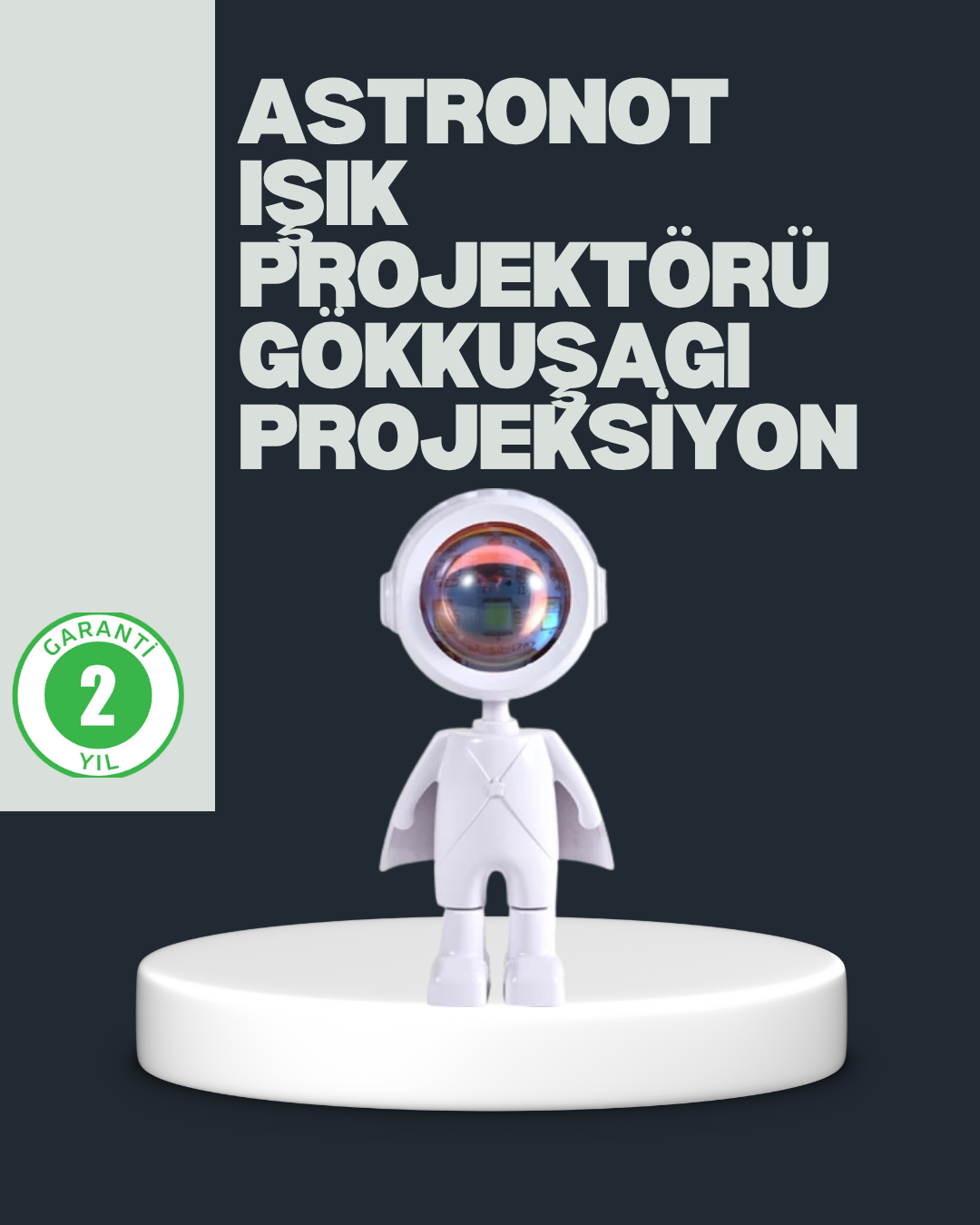 Astronot Tasarımlı Gün Batımı Efektli Şarjlı LED Lamba - Lisinya