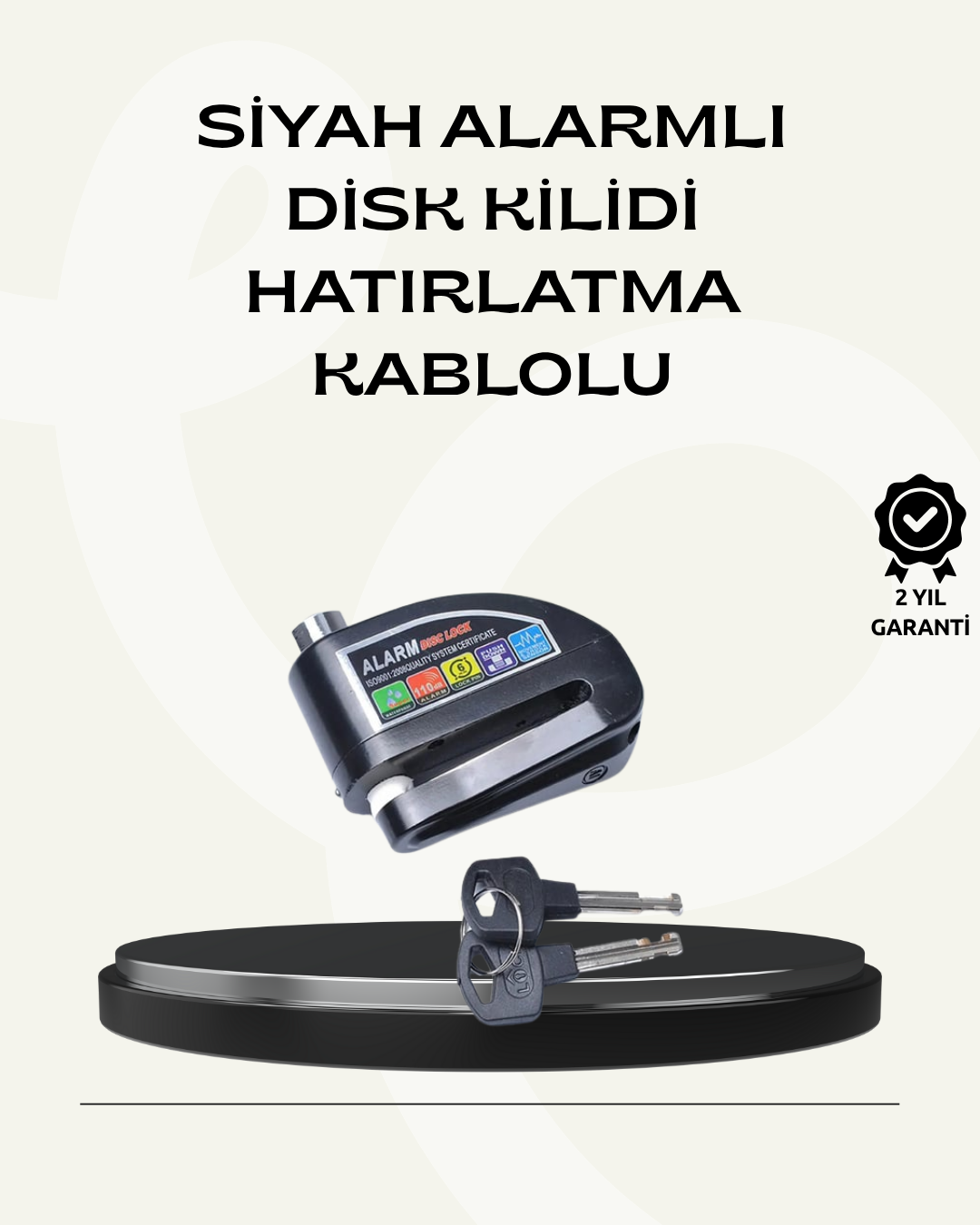 Çift Modlu 110dB Alarmlı Disk Kilidi Suya Dayanıklı - Lisinya