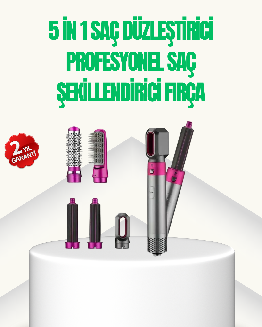 5’i 1 Arada Profesyonel Saç Şekillendirici Tek Cihazla Sınırsız Stil - Lisinya