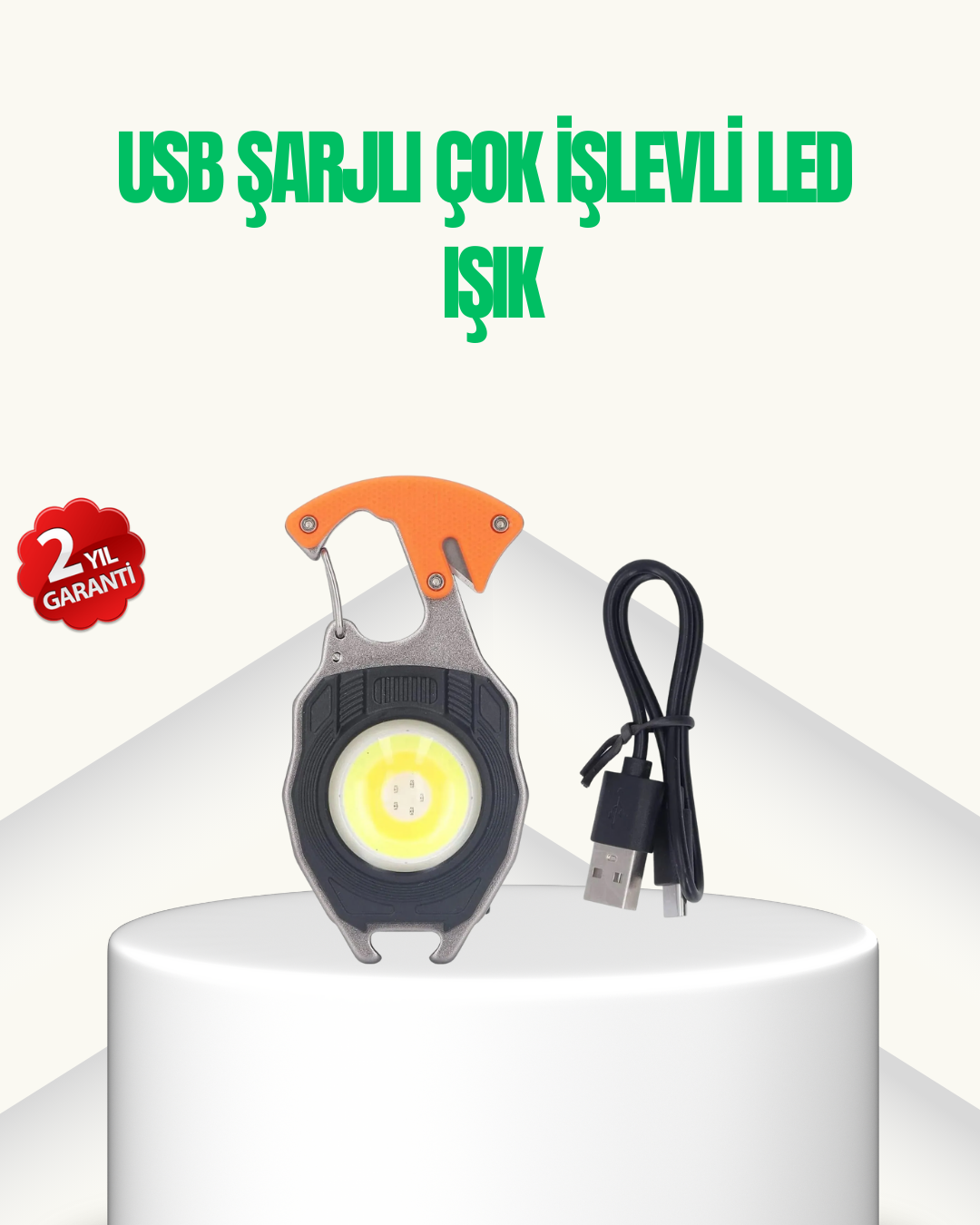 Çok İşlevli USB Şarjlı Anahtarlık Fener - Lisinya Çok İşlevli USB Şarjlı Anahtarlık Fener - Lisinya