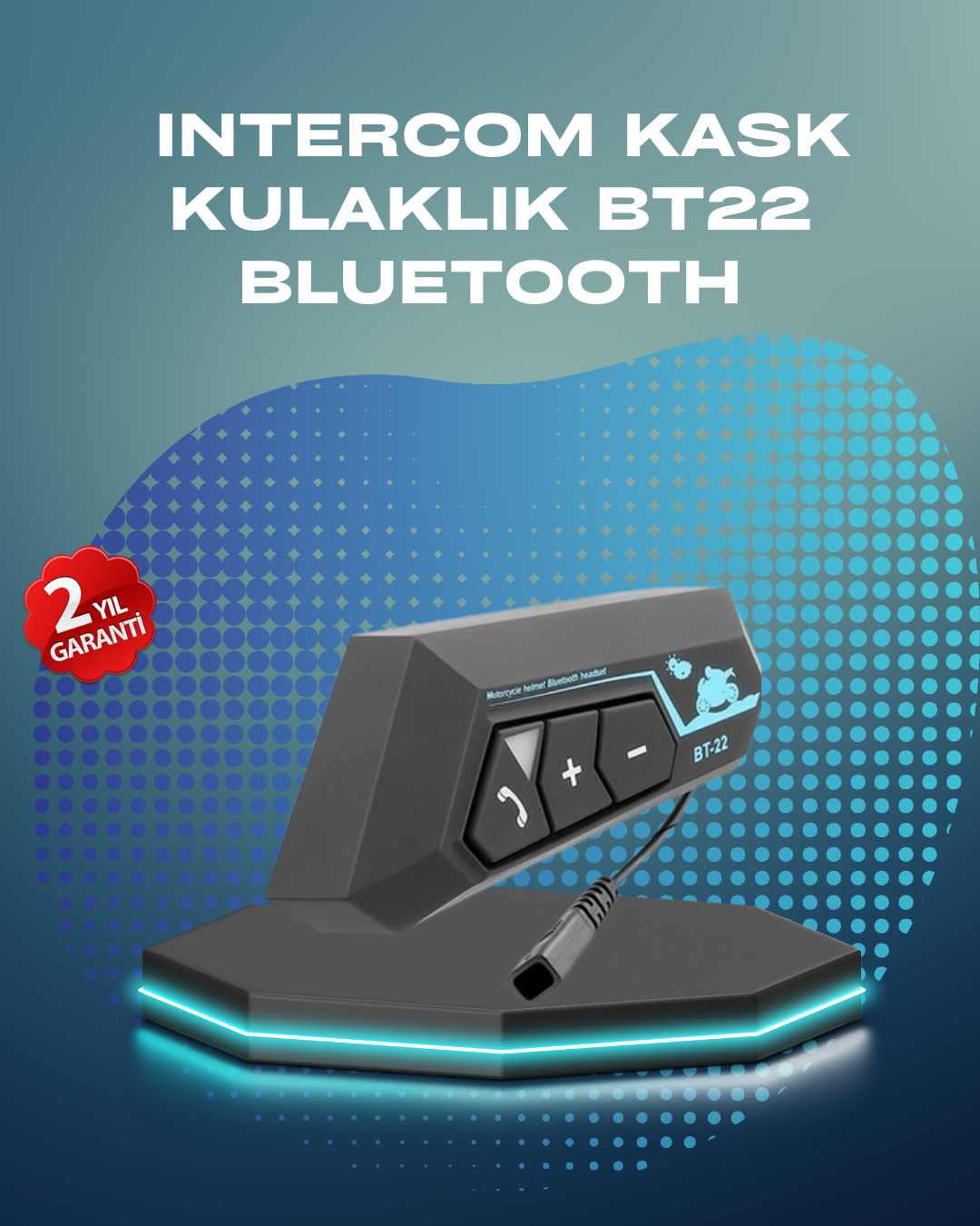 BT22 Kask Bluetooth Kulaklık Su Geçirmez Motosiklet İletişim Sistemi - Lisinya