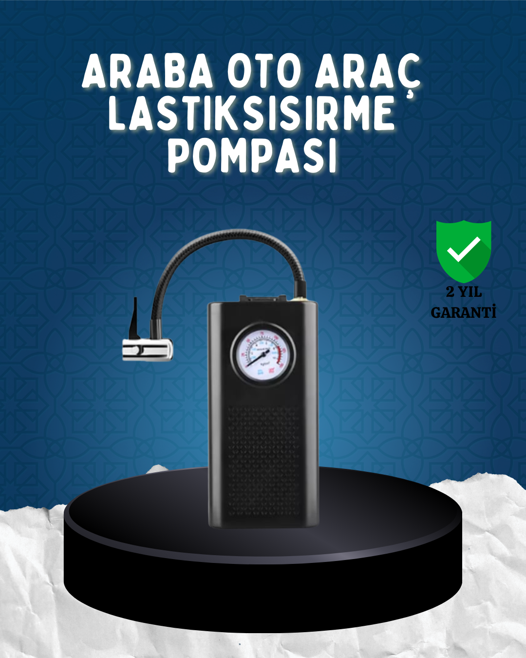 Elektrikli Hava Kompresörü Type-C USB Şarjlı Çok Fonksiyonlu Lastik Pompası - Lisinya