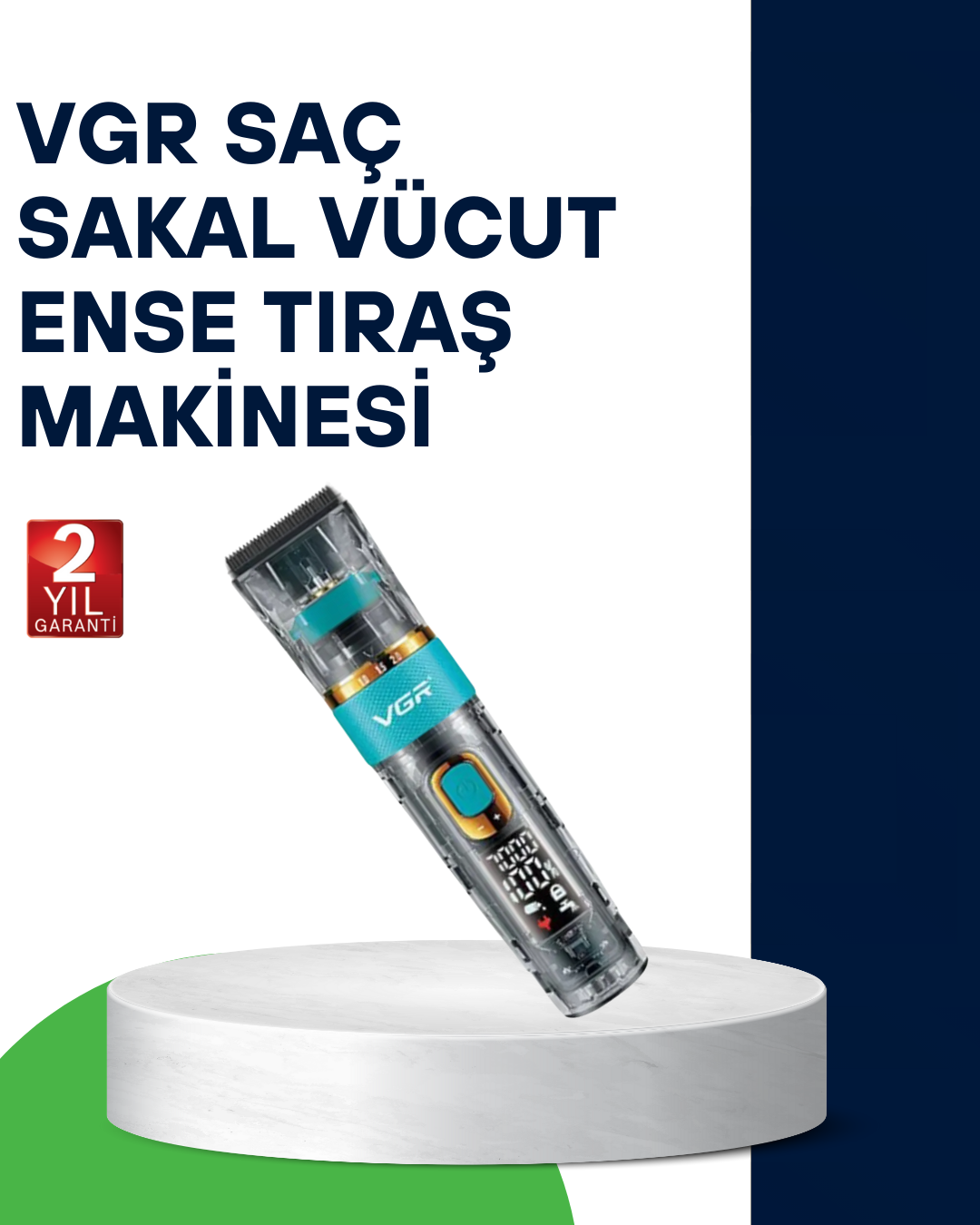 VGR V-695 Profesyonel Saç ve Sakal Kesme Makinesi Şarjlı ve Kablolu Kullanım - Lisinya