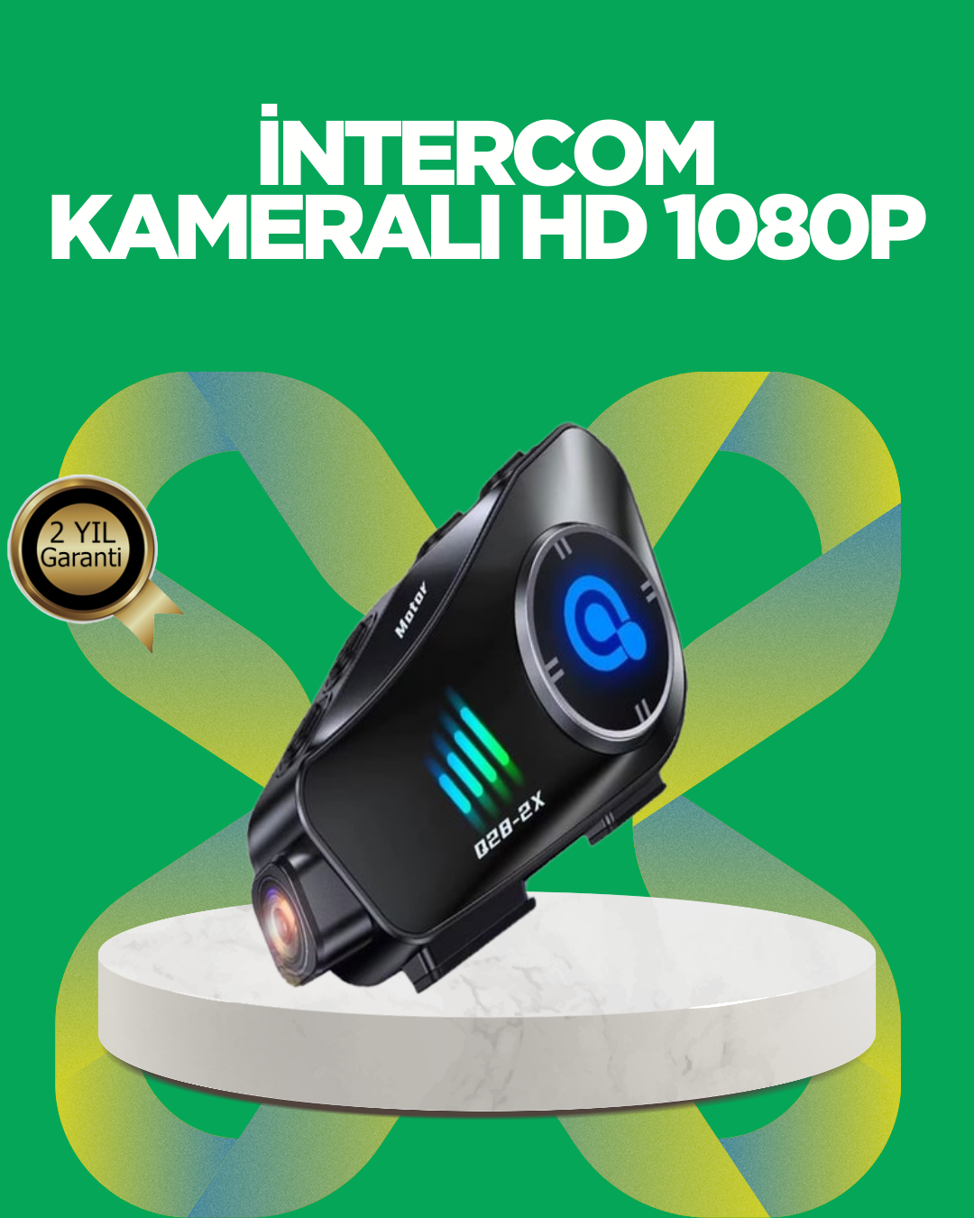 Q28 Bluetooth Kask Kulaklık 1080P Kamera – Su Geçirmez Motosiklet Interkom - Lisinya
