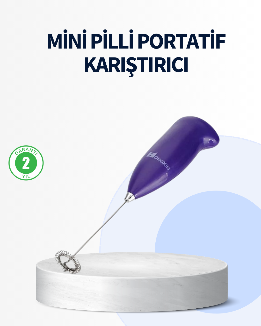 Mini Pilli Portatif Karıştırıcı – Cappuccino, Latte, Frappe ve Kahve Köpürtücü - Lisinya