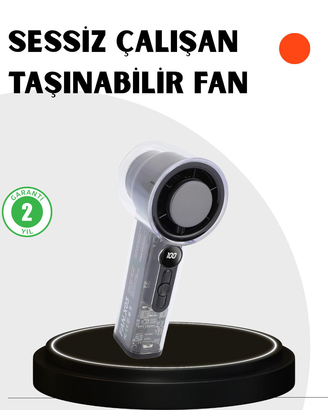 Kompakt Dijital Ekranlı Fan | 100 Seviye Hız + Sessiz Çalışma - Lisinya