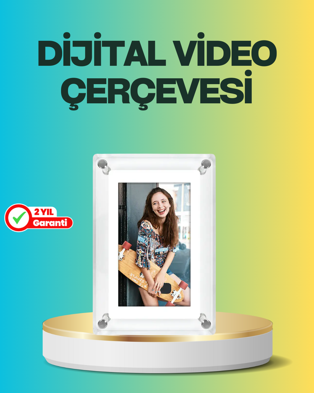 Hediyelik Dijital Çerçeve – 7 İnç IPS Ekranlı, 4GB Hafızalı, Hoparlörlü - Lisinya