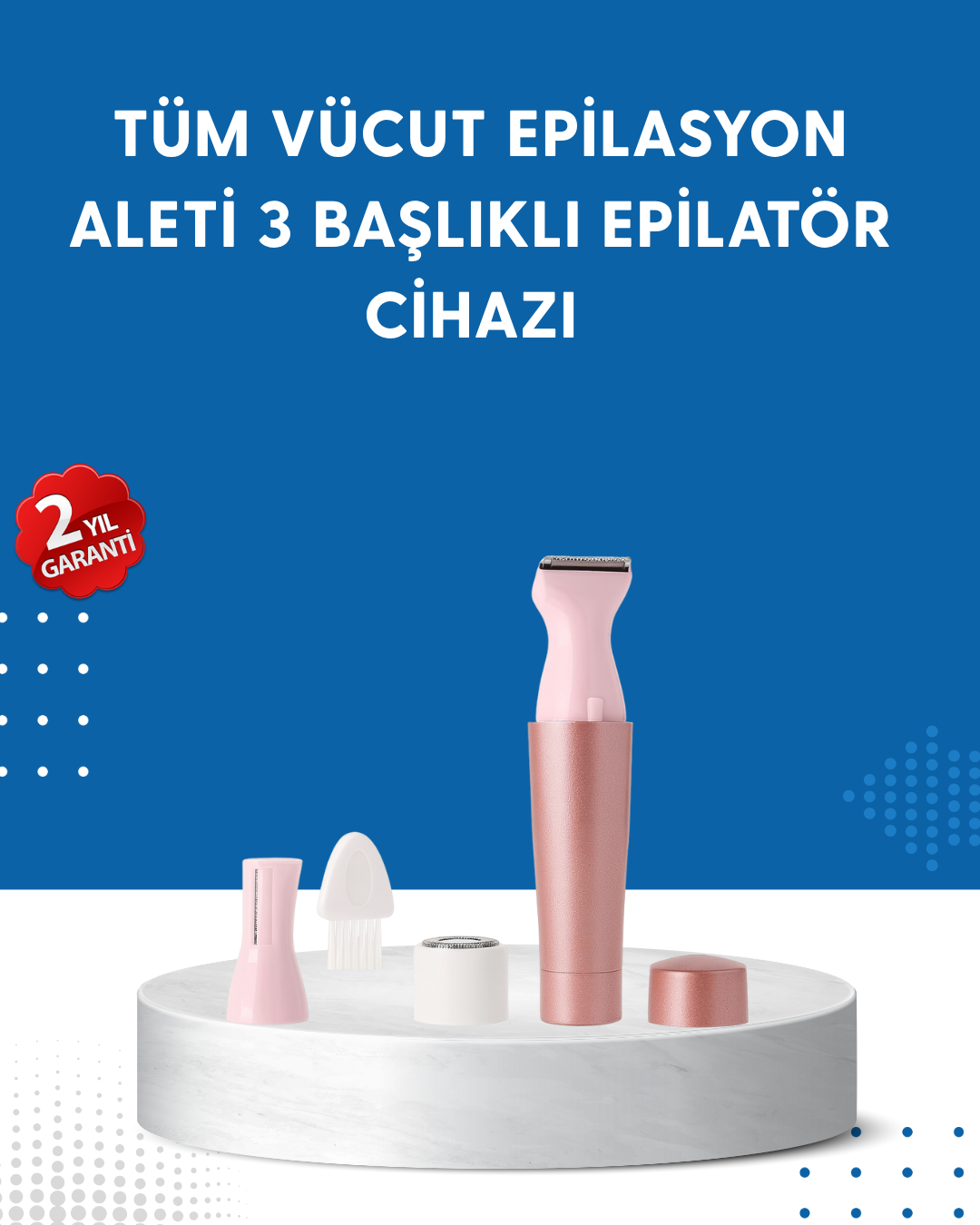 3 Başlıklı Taşınabilir Yüz ve Vücut Tüy Alma Makinesi - Lisinya