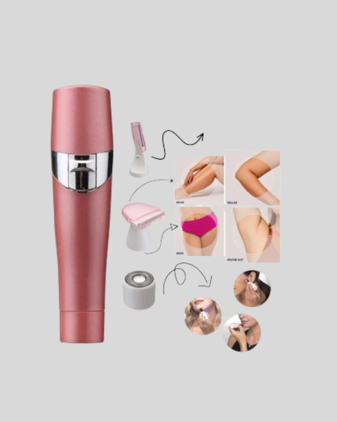 3 Başlıklı Kadın Yüz ve Vücut Tüy Temizleme Makinesi - Lisinya