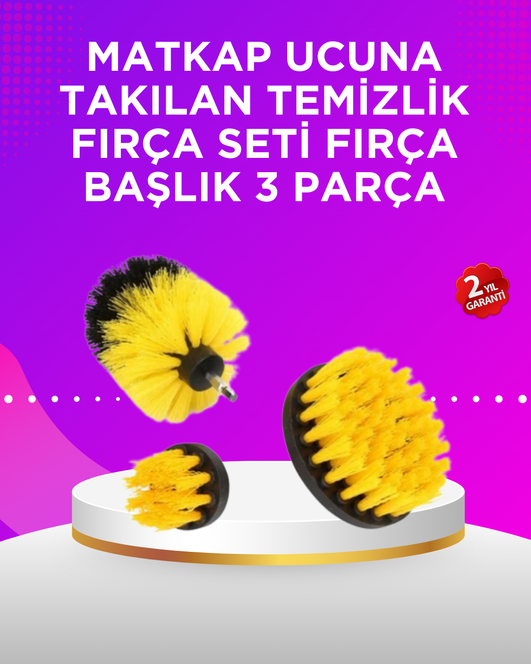 Matkap Ucu Temizlik Fırçası Seti Banyo Fayans Zemin İçin - Lisinya