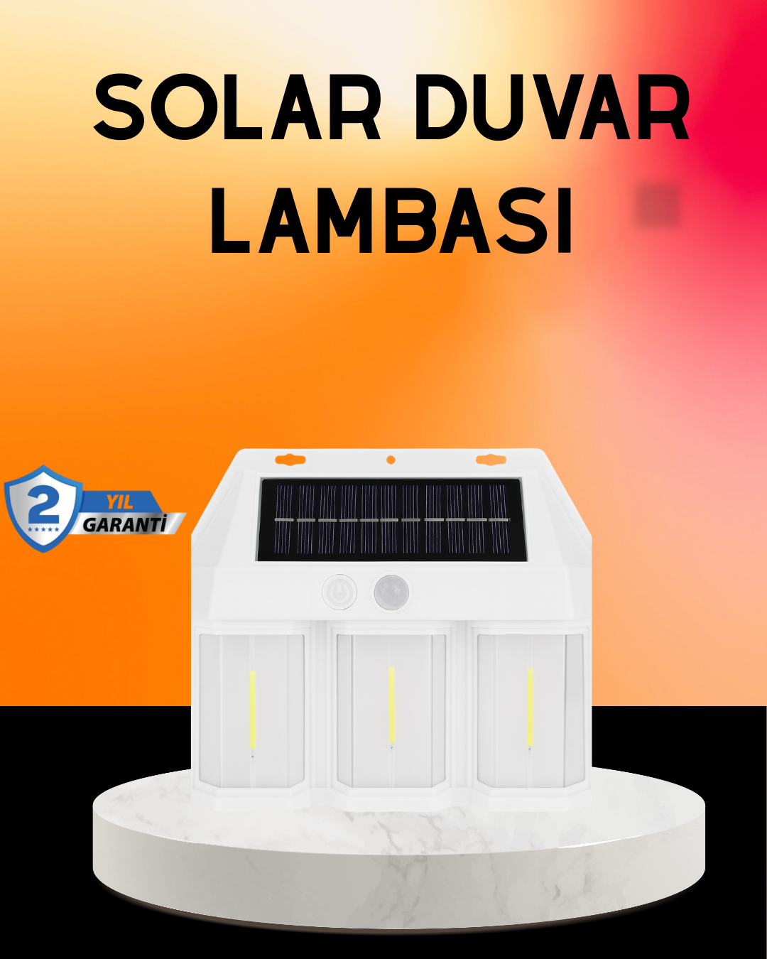 Güneş Enerjili 3 Modlu Duvar Apliği – Bahçe ve Garaj Aydınlatması - Lisinya