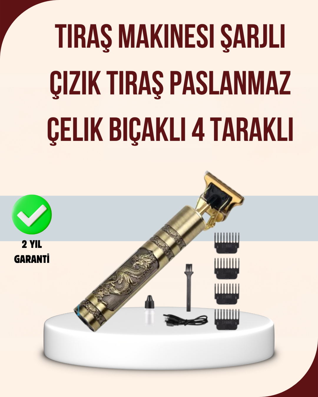 Titreşim Motorlu Erkek Saç ve Sakal Düzeltici - Lisinya