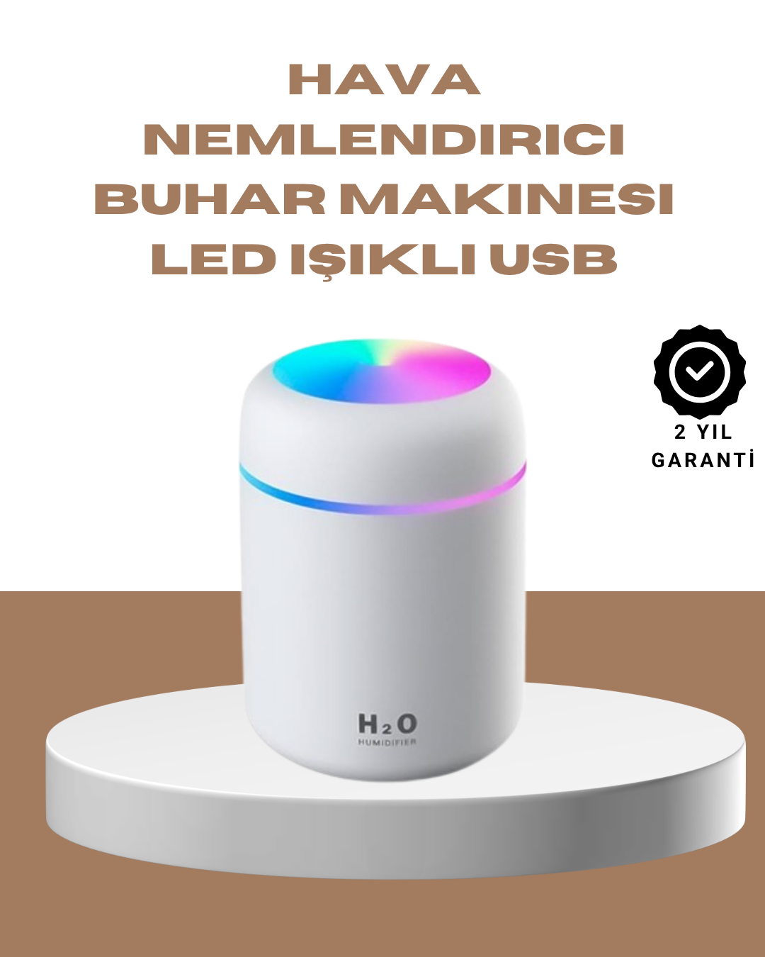 USB Girişli Taşınabilir Mini Nemlendirici 300ml Su Hazneli - Lisinya