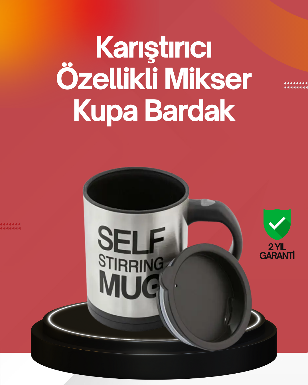 Kendi Kendini Karıştıran Termos Kupa | Güçlü Motor ve Çift Katmanlı Isı Koruma - Lisinya