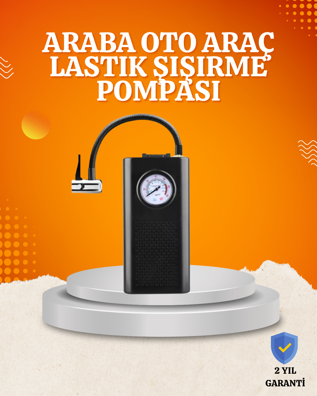 Taşınabilir Elektrikli Oto Motosiklet Bisiklet Lastik Şişirme Pompası - Lisinya