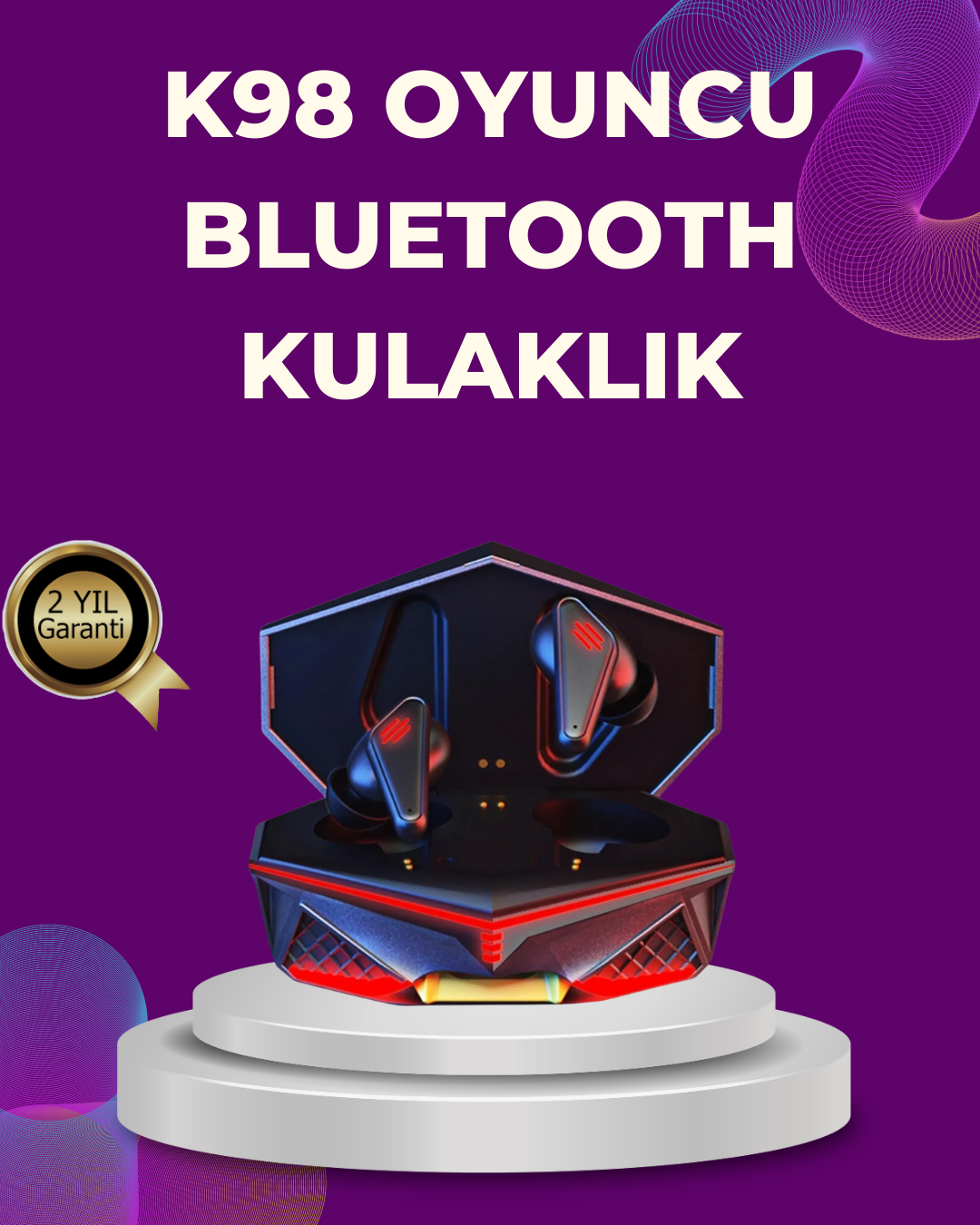 Kablosuz Bluetooth Gaming Kulaklık Led Işıklı - Lisinya