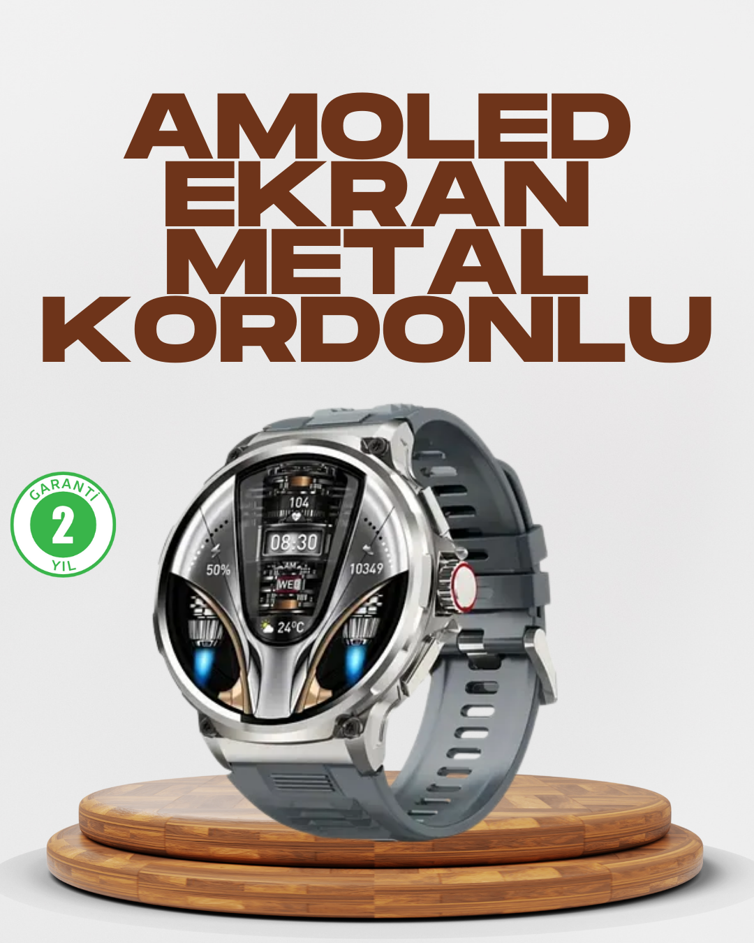 Şık Metal Kasa ve Değiştirilebilir Kordonlarla SW80 Smartwatch - Lisinya