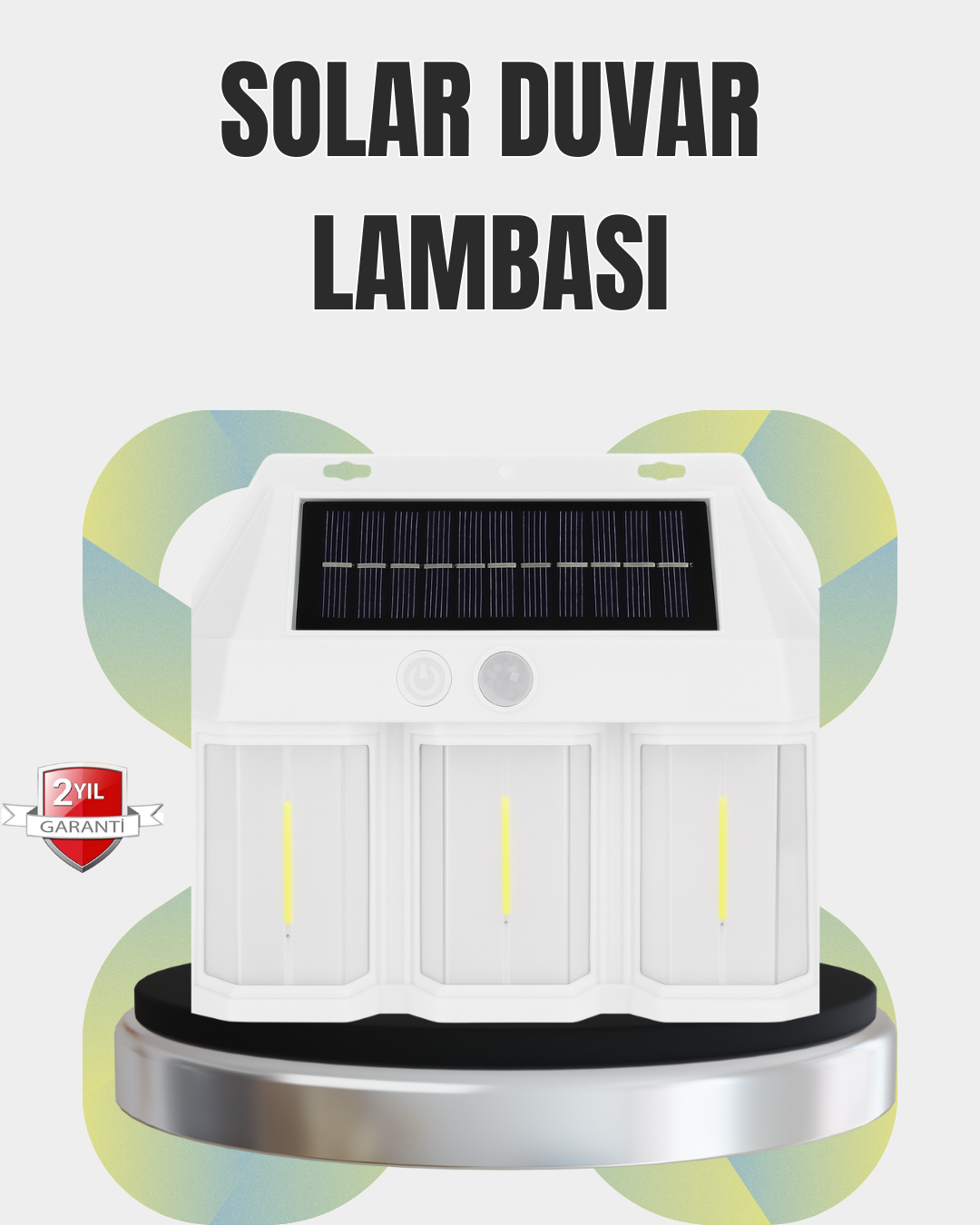 PIR Sensörlü Solar Lamba – Otomatik Şarj ve Gece Aydınlatma - Lisinya