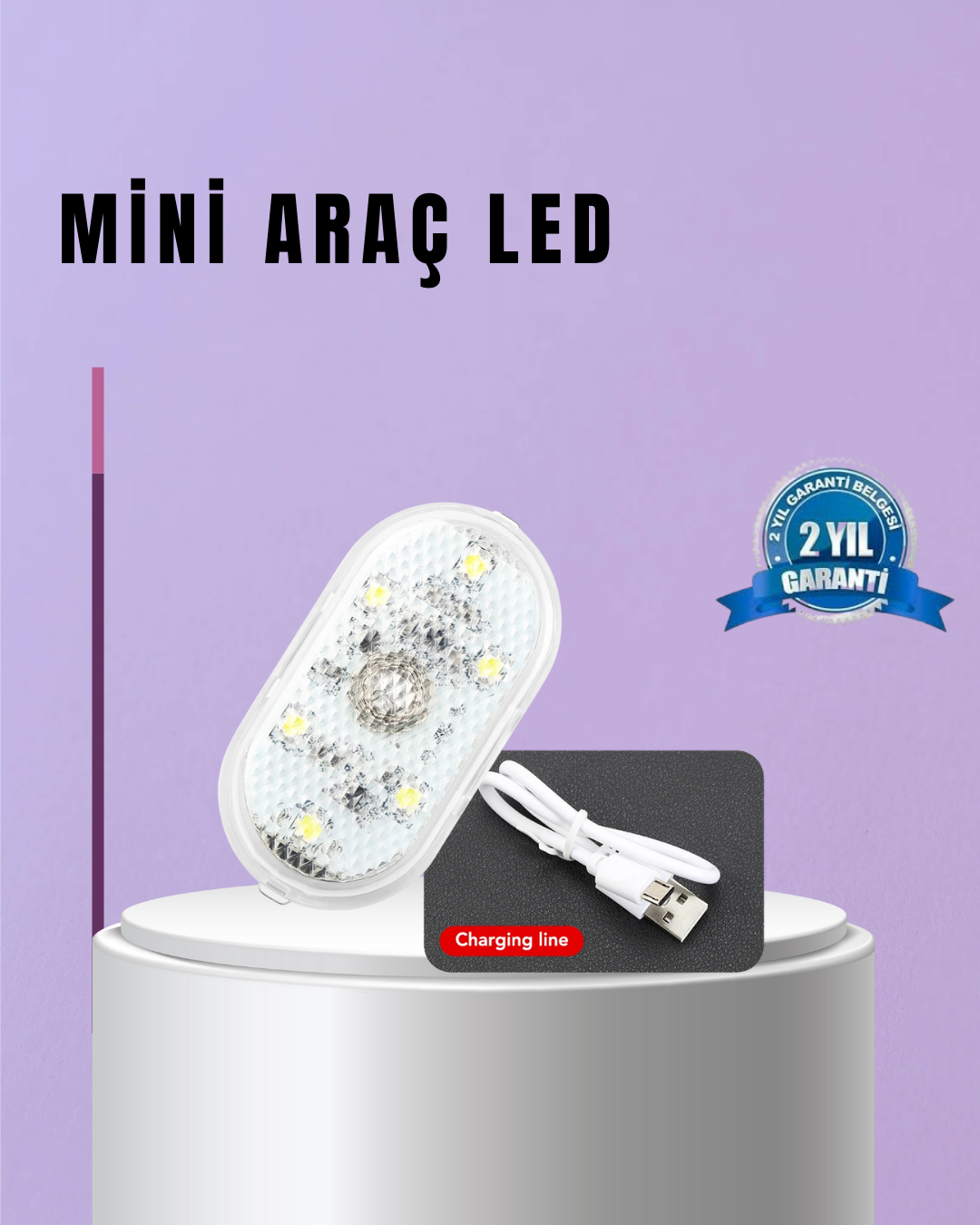 Araç İçi ve Ev Kullanımı İçin 7 Renkli Dekoratif LED Lamba - Lisinya