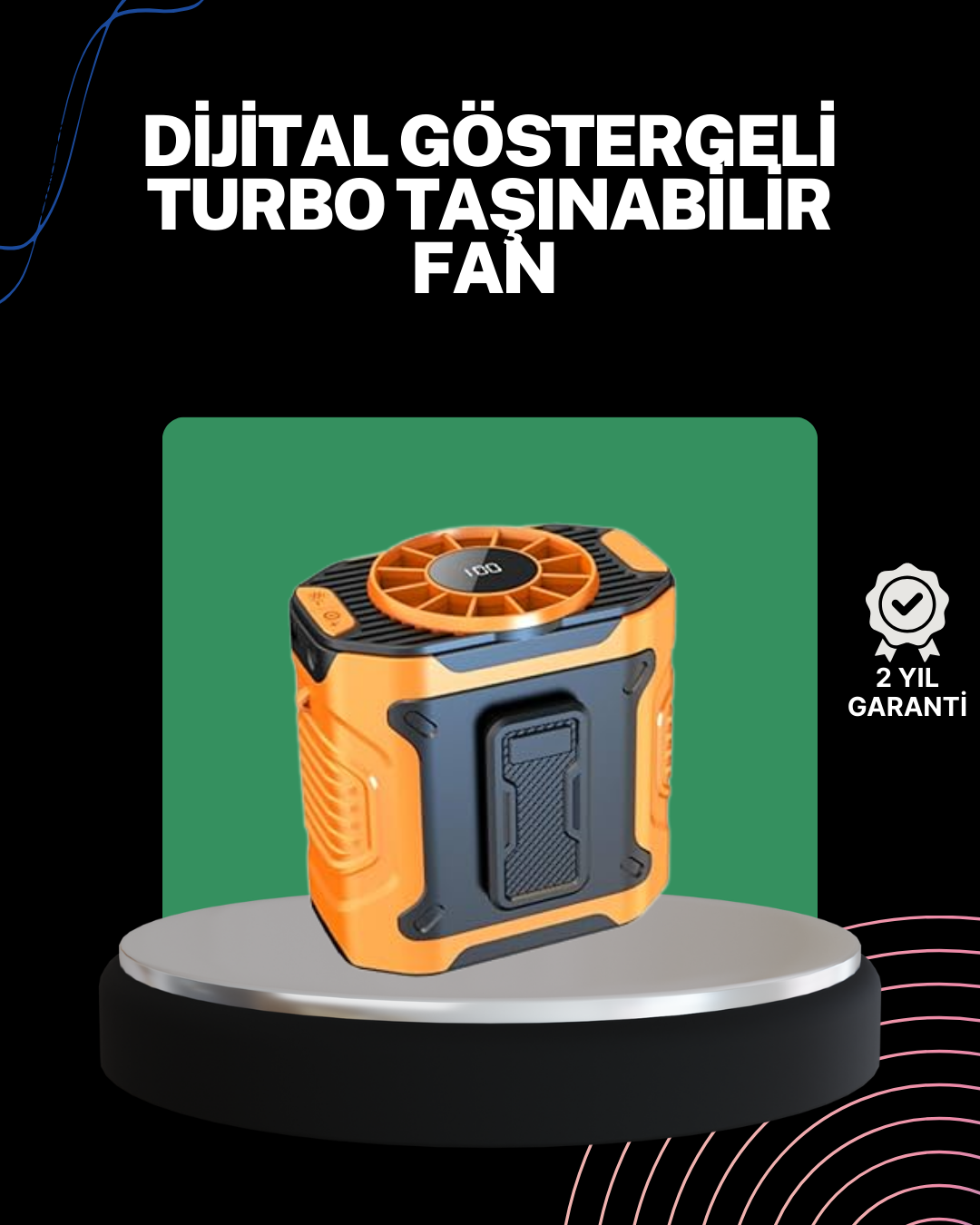 USB Şarjlı Kompakt El ve Boyun Fanı Çok Fonksiyonlu - Lisinya