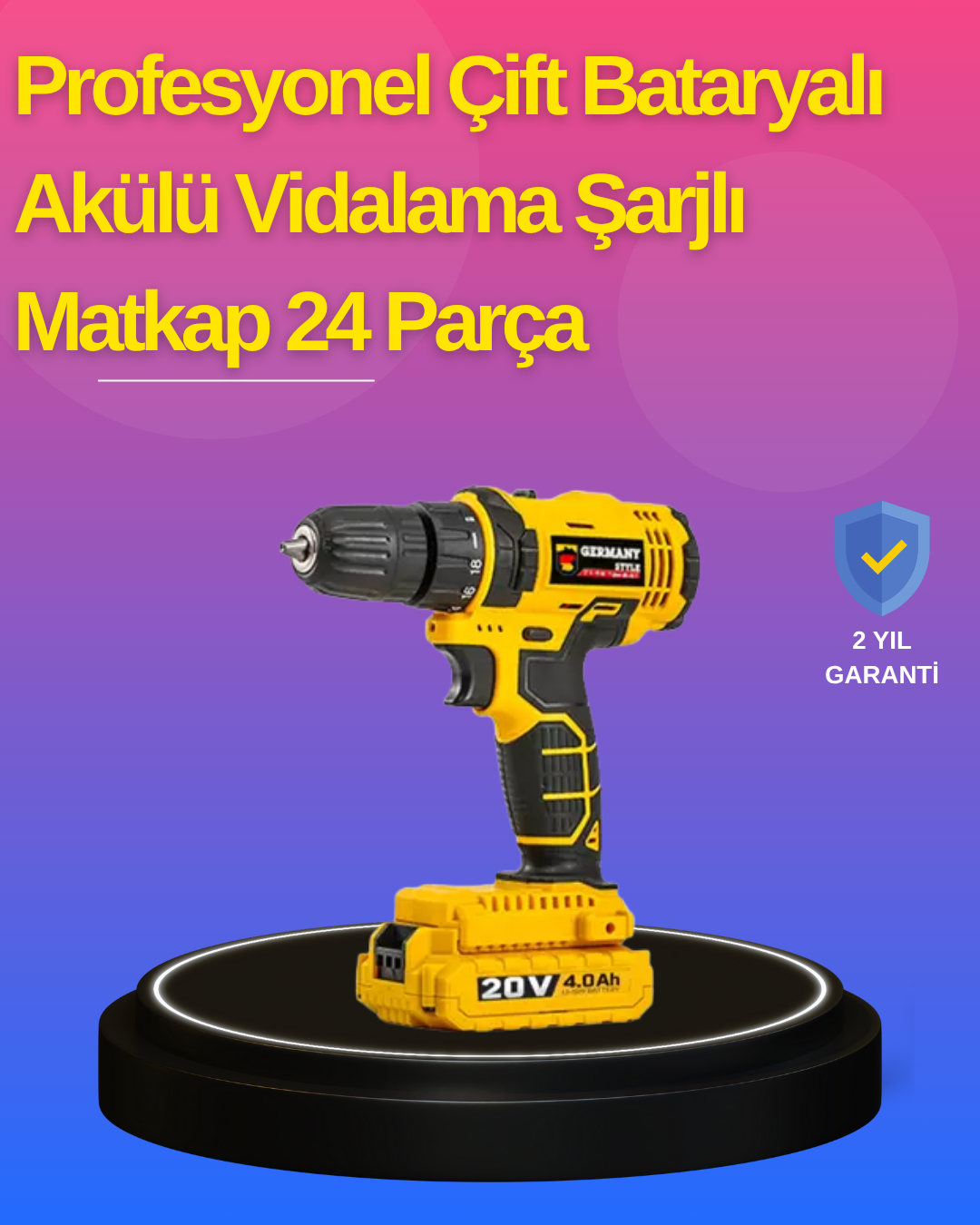 Hafif ve Ergonomik 12V Kablosuz Matkap | Hızlı Şarj ve Uzun Pil Ömrü - Lisinya