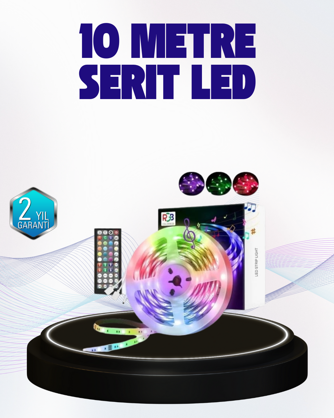 Bluetooth Kontrollü Smart Şerit Led 10M Sese Duyarlı RGB Aydınlatma - Lisinya Bluetooth Kontrollü Smart Şerit Led 10M Sese Duyarlı RGB Aydınlatma - Lisinya