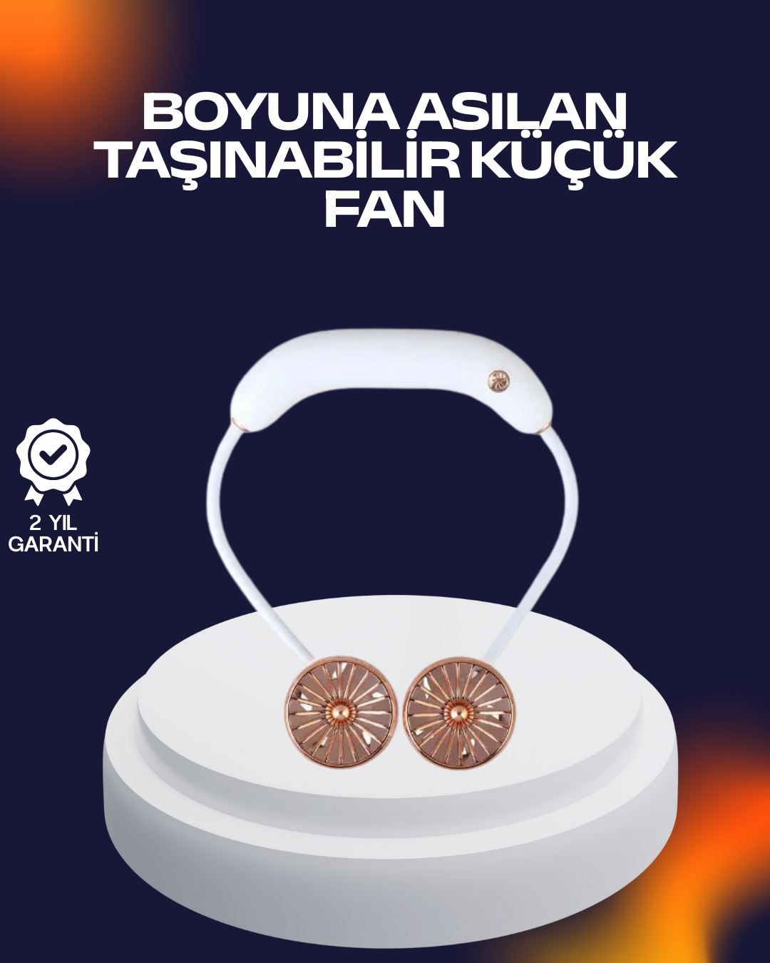 USB Şarjlı Katlanabilir Mini Boyun Fanı 1–3 Saat Kullanım - Lisinya