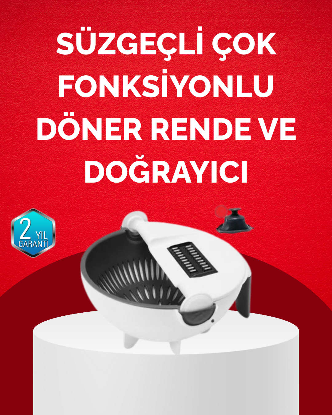 Döner Mekanizmalı Sebze Doğrayıcı Hazneli Rende - Lisinya