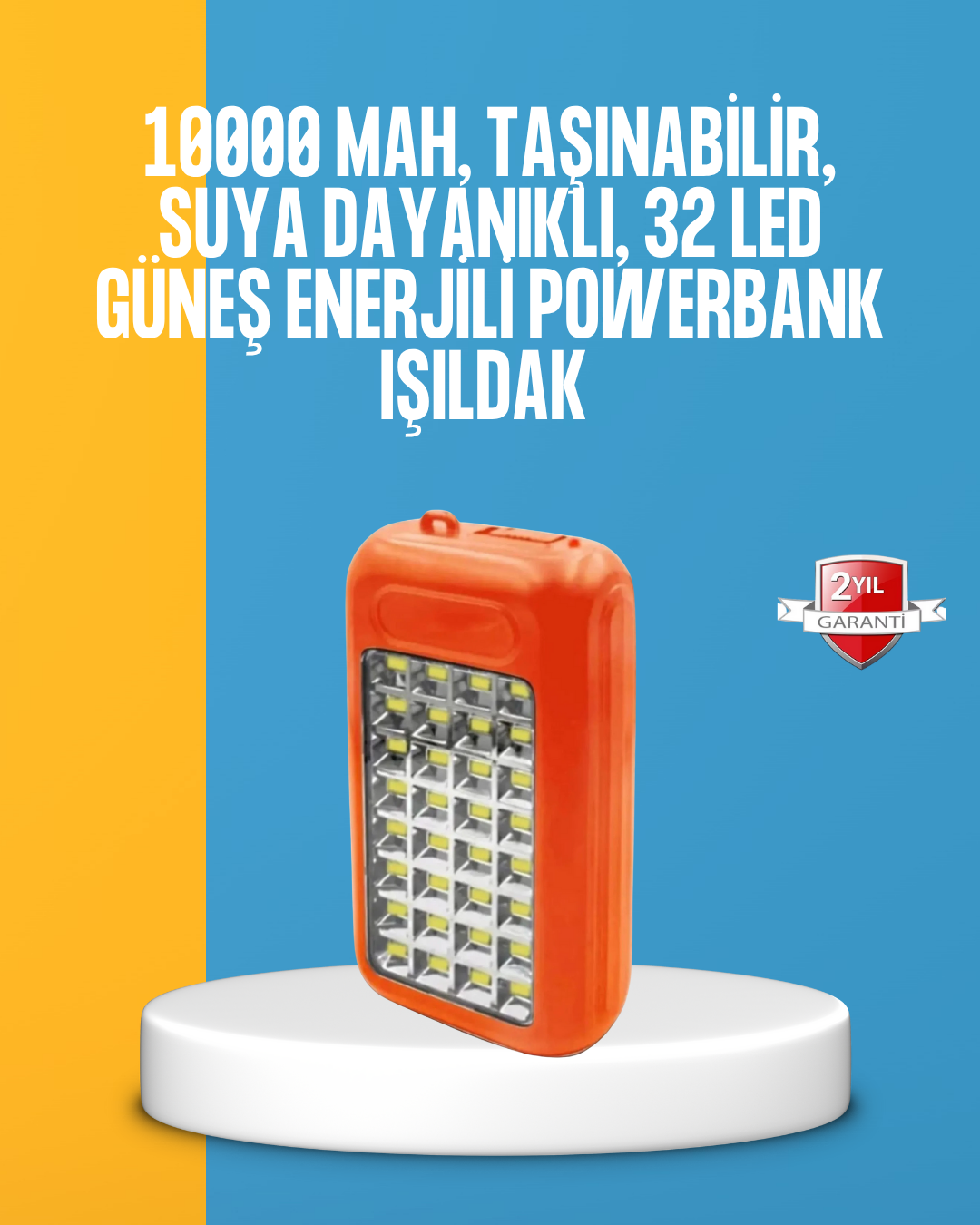 Çift USB Çıkışlı Güneş Enerjili Aydınlatmalı Powerbank - Lisinya