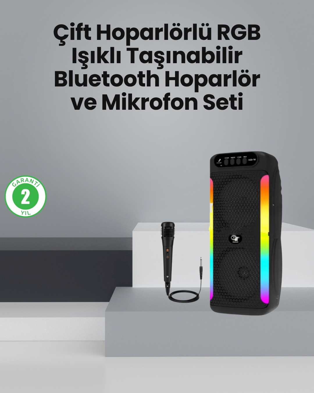 Taşınabilir Şarjlı Hoparlör USB, SD Kart, AUX Girişli - Lisinya