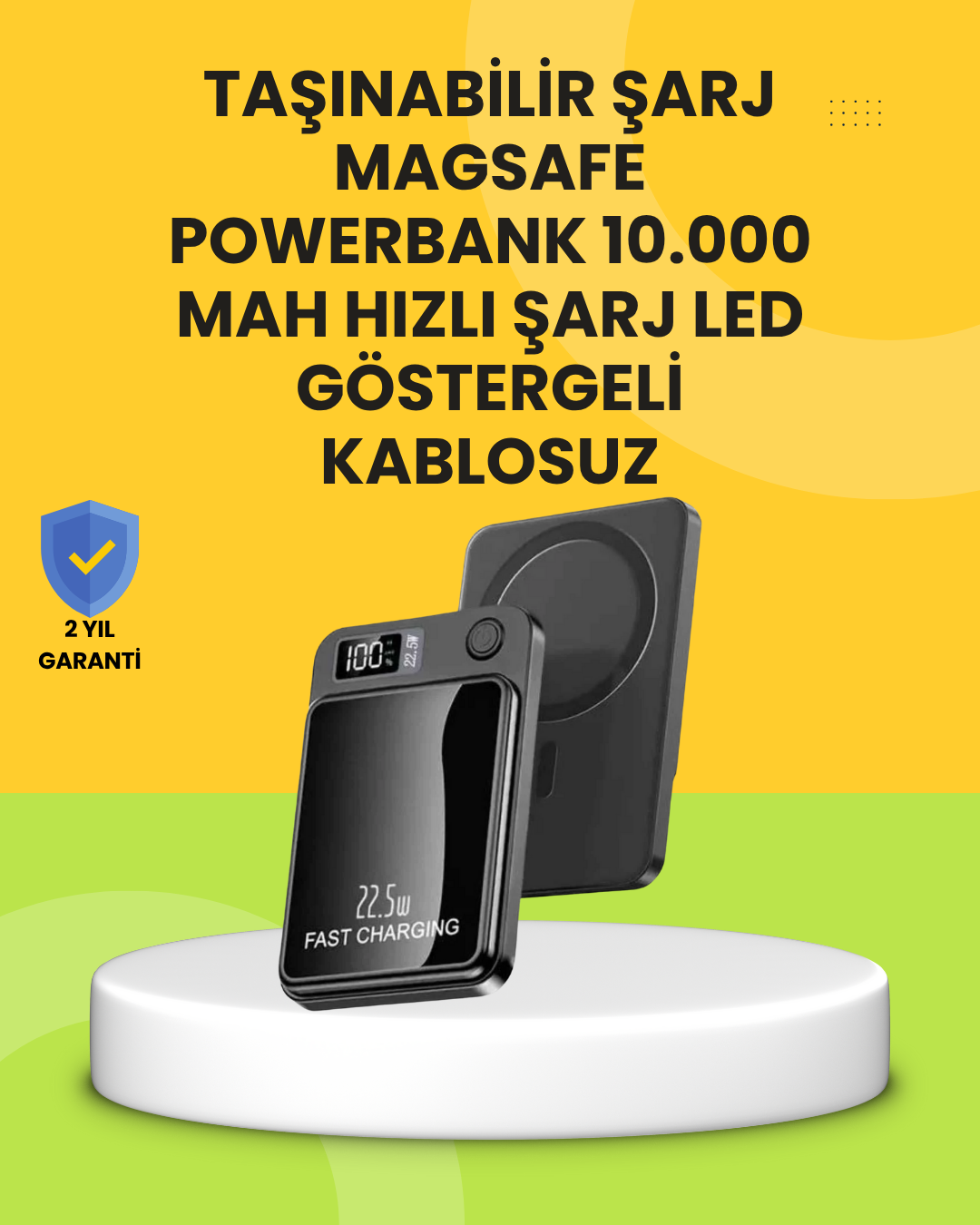 Manyetik ve Hızlı Kablosuz Şarj Güç Bankası Powerbank - Lisinya