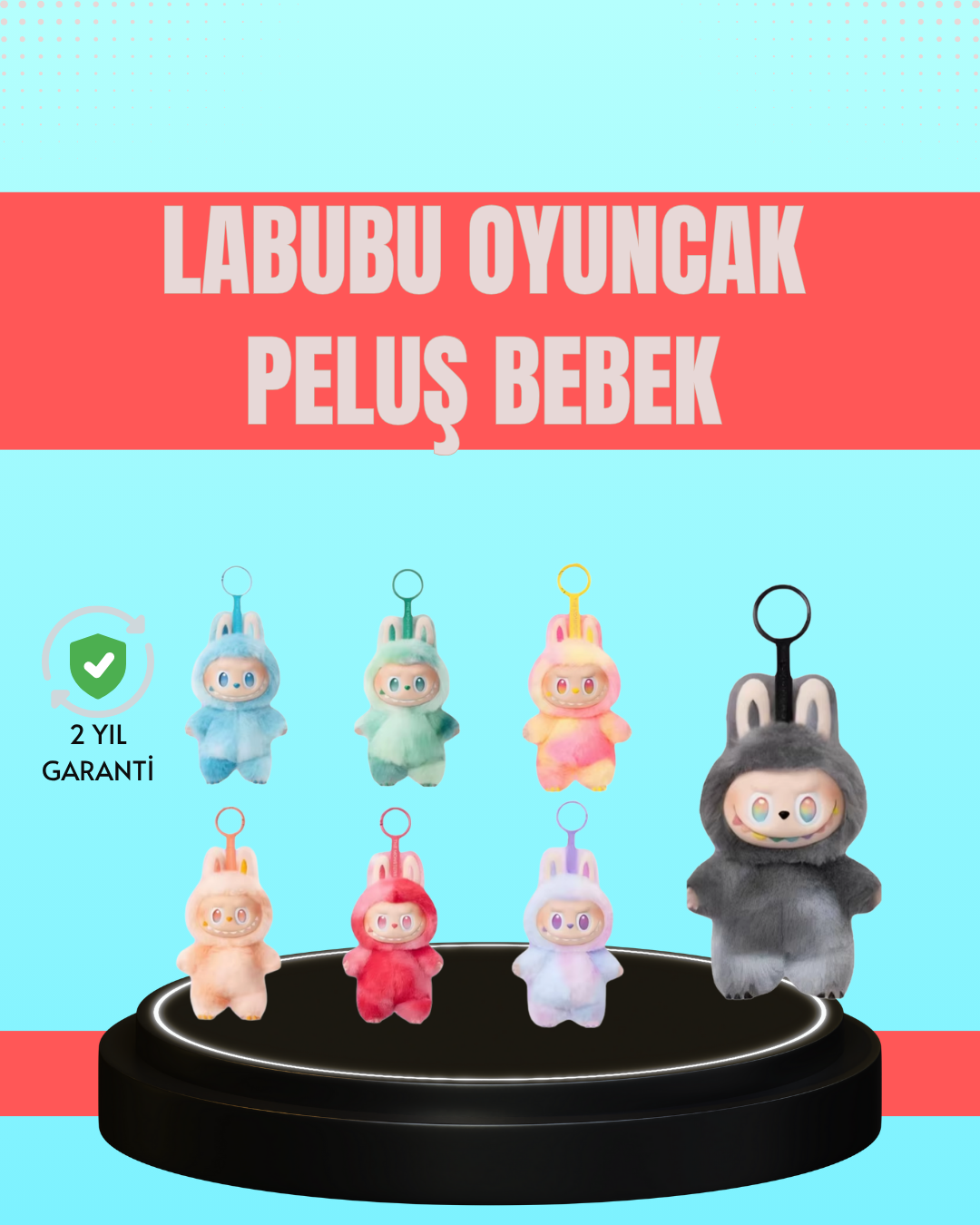Yumuşak Kumaşlı 20 cm Labubu Peluş – 3 Yaş Üzeri Uygun - Lisinya