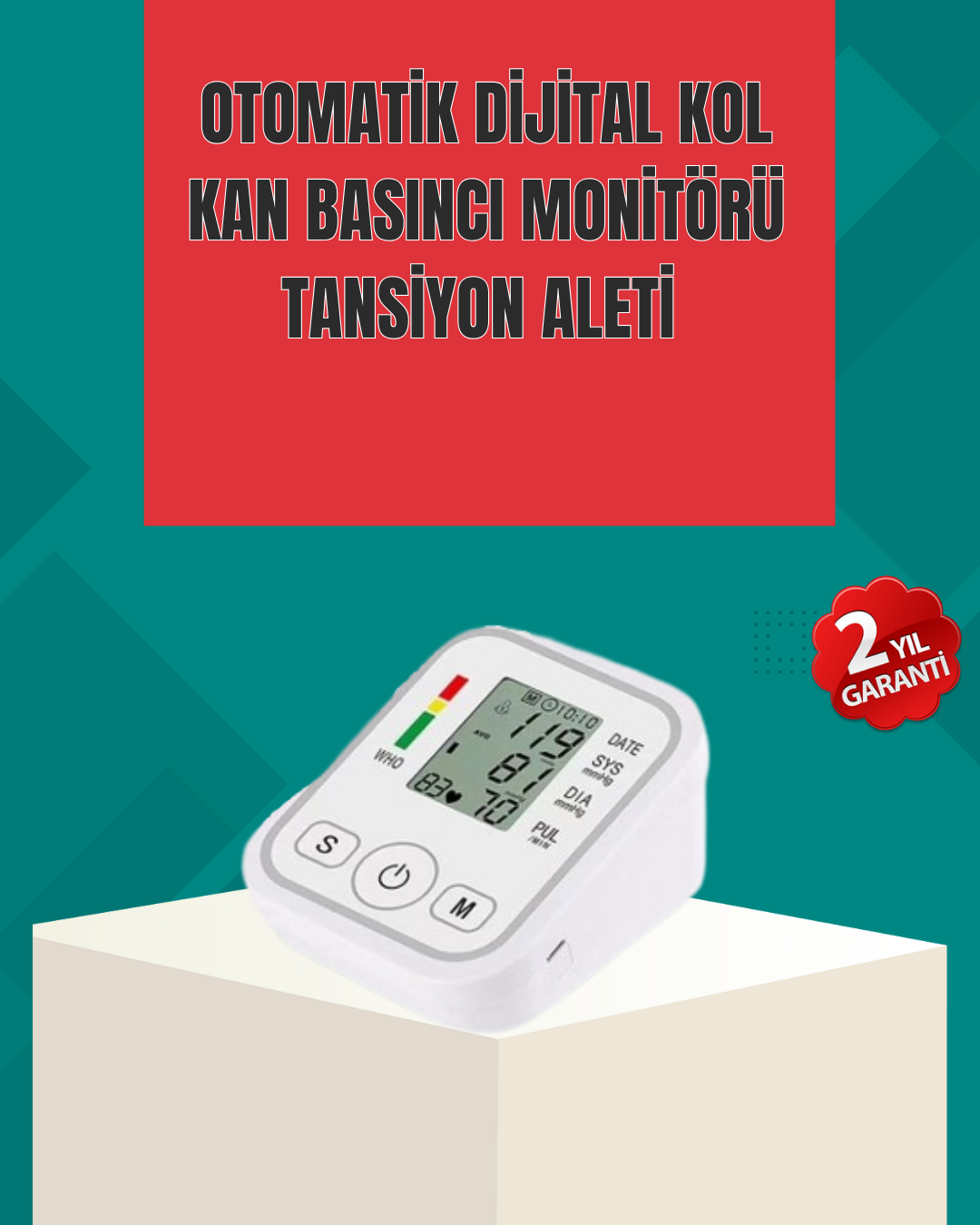 Kol Tipi LCD Ekranlı Elektronik Tansiyon Monitörü - Lisinya
