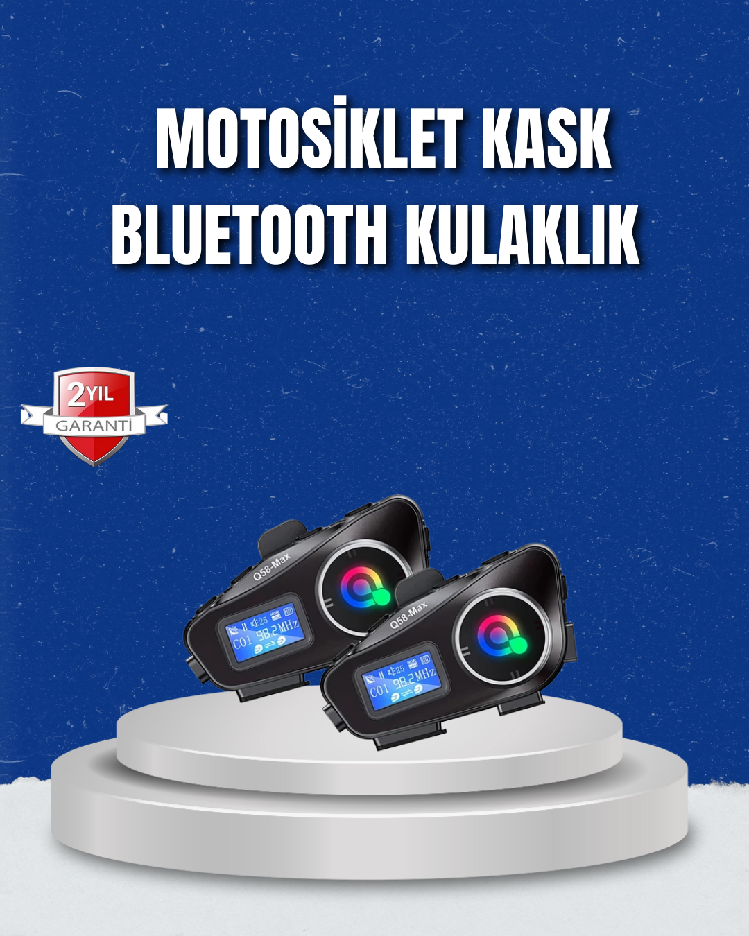 LCD Ekranlı Bluetooth Kask Kulaklığı FM Radyo ve SD Kart Girişli - Lisinya