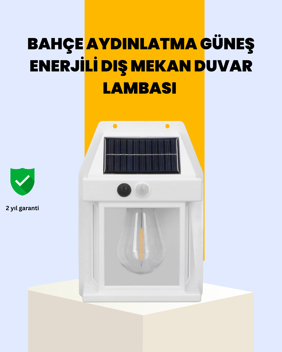 Sensörlü Solar Led Dış Duvar Aydınlatma - Lisinya