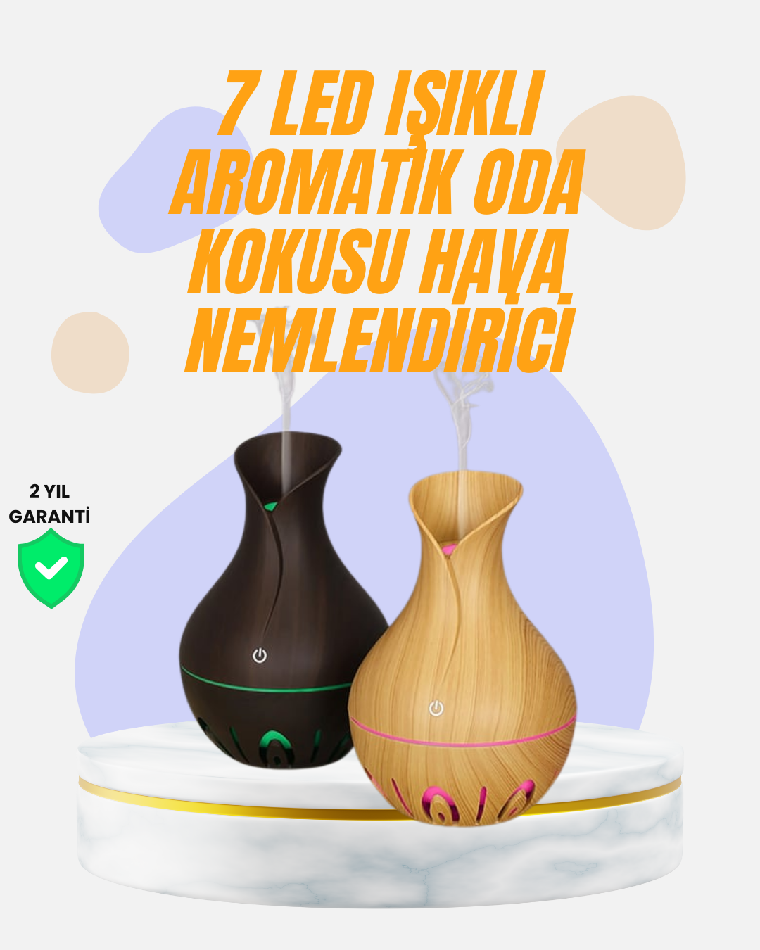 Led Işıklı Ultrasonik Oda Nemlendirici ve Uçucu Yağ Difüzörü - Lisinya