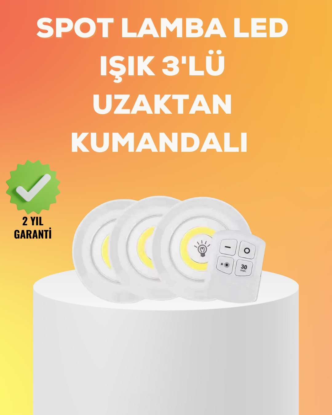 Çok Amaçlı Kullanım İçin Kablosuz Yapışkanlı 3 Lü Uzaktan Kumandalı Led Spot Lamba - Lisinya Çok Amaçlı Kullanım İçin Kablosuz Yapışkanlı 3 Lü Uzaktan Kumandalı Led Spot Lamba - Lisinya