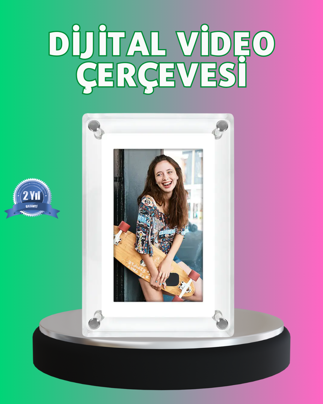 450 Nit Yüksek Parlaklık 7 İnç Dijital Resim Çerçevesi – Her Açıdan Net Görüntü - Lisinya